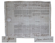 Thomas Jefferson & James Madison Signed Four-Language Ships Papers -- Jefferson Signs as President & Madison as Secretary of State